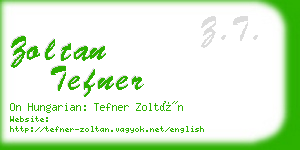 zoltan tefner business card